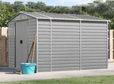 Garden Shed Light grey Galvanised steel 191x215x198 cm 3188243