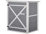 Wooden Small Shed, Garden Storage Shed with Shelves and Bolt Latch, 75L x 56W x115H cm, Grey T3398P318692