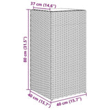 ZNTS Garden Planters 2 pcs Grey 40x40x80 cm Poly Rattan 3210521