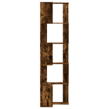 Corner Bookcase 5-Tier Smoked Oak 50x50x179 cm Engineered Wood 852586