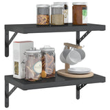 Wall Shelves 2 pcs 50x30 cm Black Stainless Steel 30294