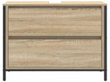 Bathroom Basin Cabinet with Drawers Sonoma Oak 60x34.5x60 cm 861883