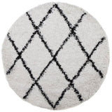 Shaggy Rug PAMPLONA High Pile Modern Cream and Black 160 cm 375378