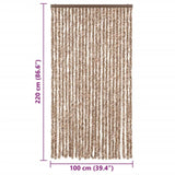Fly Curtain Beige and Dark Brown 100x220 cm Chenille 377323