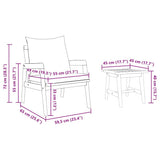 Bistro Set with Cushion 3 pcs Brown Solid Acacia Wood 4106456