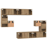 TV Units Wall-mounted 4 pcs Artisan Oak Engineered wood 3393494