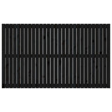 Wall Headboard Black 185x3x110 cm Solid Wood Pine 824967