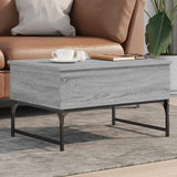 Coffee Table Grey Sonoma 70x50x40 cm Engineered Wood and Metal 845374