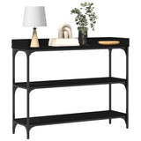 Console Table with Shelf Black oak 100 x 30 x 80 cm 863569