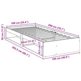 Day Bed without Mattress 100x200 cm Solid Wood Pine 859238