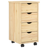 Desk Cabinet Set 2 pcs Brown Solid Pine Wood 3438774