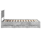 Bed Frame with Drawer Concrete Grey 75 x 190 cm Engineer Wood 3408036