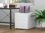 Lockable Cabinet, Rolling Filing Cabinet with 3 Drawers, Steel Office Drawer Unit for A4, Letter, T3398P344517