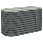 Garden Raised Bed 160x80x81 cm Galvanised Steel Grey 45524