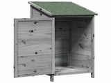 Garden Shed with Roof Grey 59 x 56 x 113.5 cm Solid Fir Wood 42033438
