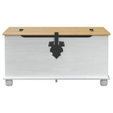 Storage box with Drawer White 90 x78 x 45 cm Solid Pine Wood 42024938