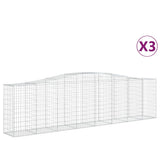 Arched Gabion Baskets 3 pcs 400x50x100/120 cm Galvanised Iron 3145957