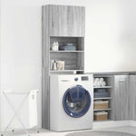 ZNTS Washing Machine Cabinet Grey Sonoma 64x24x190 cm Engineered Wood 859132