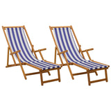Folding Sun Lounger 2 pcs 3 Position Solid Eucalyptus Wood 3407828