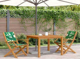 Garden Chairs 2 pcs Leaf Pattern Solid Wood Acacia and Fabric 367673