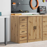 Garage Storage Cabinet Artisan Oak 30x51x85 cm Solid Wood Pine 860588