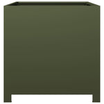 ZNTS Garden Planter Olive Green 50x50x50 cm Steel 851216