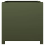 ZNTS Garden Planter Olive Green 50x50x50 cm Steel 851216