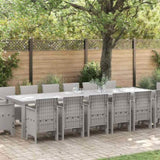 Garden Dining Set 15 pcs Light Grey Polt rattan 3378651