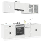 ZNTS 8 Piece Kitchen Cabinet Set Kalmar White Engineered Wood 3314841