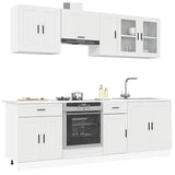 8 Piece Kitchen Cabinet Set Porto White Engineered Wood 3314841