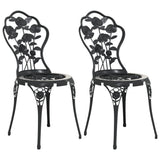 Bistro Chair Set of 2 Black Cast Aluminium Standard 317750