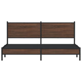Metal Bed Frame without Mattress Brown Oak 180x200 cm Super King 3301405