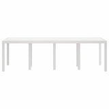 Garden Dining Table White 250 x 100 x 73 cm Poly Rattan 871694