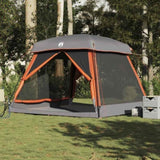 Family Tent Cabin 6-Person Grey and Orange Waterproof 4009568