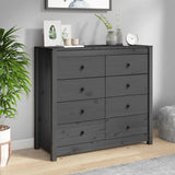 Side Cabinet Grey 100x40x90 cm Solid Wood Pine 821771