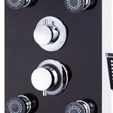 Shower Panel Unit Glass 25x44.6x130 cm Black 142993