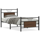 Bed Frame without Mattress Brown Oak 90x190 cm Single Engineered Wood 4106851