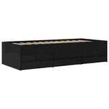 Bed Frame with Storage Black Oak 80 x 200 cm Engineered Wood 3429651