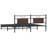 Metal Bed Frame without Mattress Brown Oak 180x200 cm Super King 3325131
