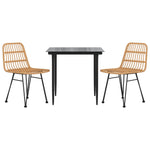 3 Piece Garden Dining Set Poly Rattan 3157873
