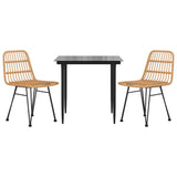 3 Piece Garden Dining Set Poly Rattan 3157873