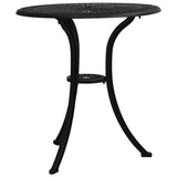 Garden Table Black Cast Aluminium Medium Decorative Inlays 315580