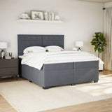 Box Spring Bed with Mattress Dark Grey 200x200 cm Velvet 3291003
