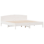 ZNTS Bookcase Bed without Mattress White 180x200cm Solid Wood Pine 3323057