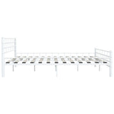 285301 Bed Frame White Metal 200x200 cm