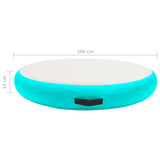 Inflatable Gymnastic Mat with Pump 100x100x15 cm PVC Green 92708