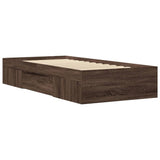 Bed Frame without Mattress Brown Oak 90x200 cm Engineered Wood 3295498