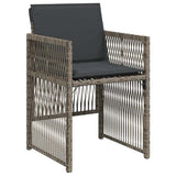 Garden Chairs with Cushions 4 pcs Grey Poly Rattan 364968