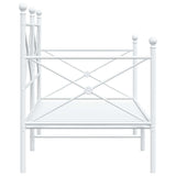 Day Bed without Mattress White 90x190 cm Steel 4104681