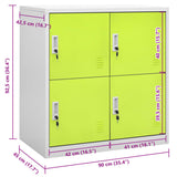 Locker Cabinet Light Grey and Green 90x45x92.5 cm Steel 336435